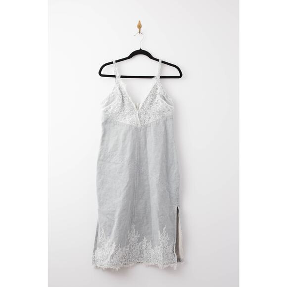 3.1 Phillip Lim Denim Slip Dress With Lace Hem Size 10 - Picture 4 of 7